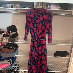 Floral Pink and Blue Women's Dress